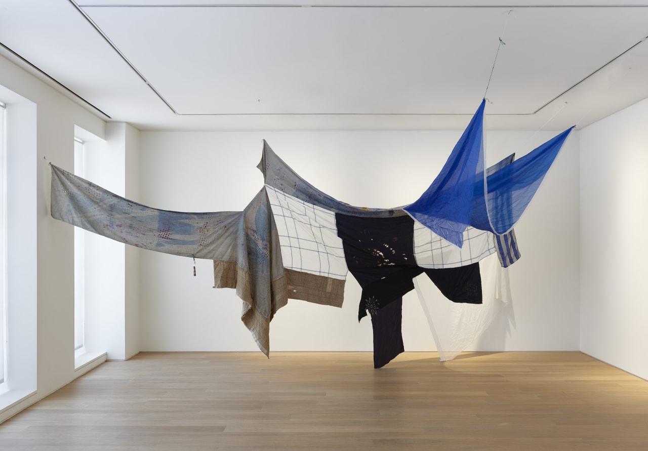 Artwork: Eric N. Mack, Rhythm of the world that we consent to without being able to measure (from blue duets), 2018