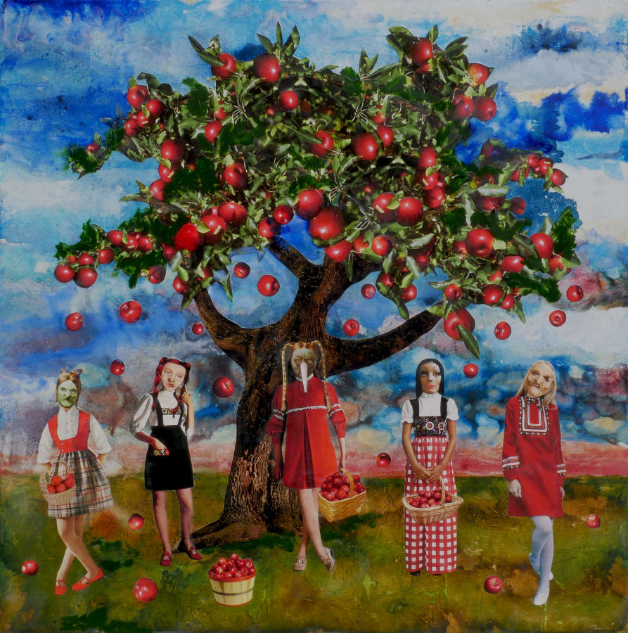Artwork: Marnie Weber, Gathering Apples on a Sunny Day, 2019