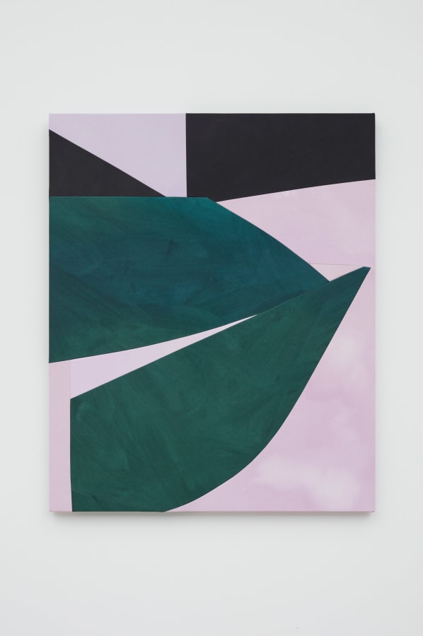 Artwork: Sarah Crowner, Layered Leaves, Lilac Background, 2019
