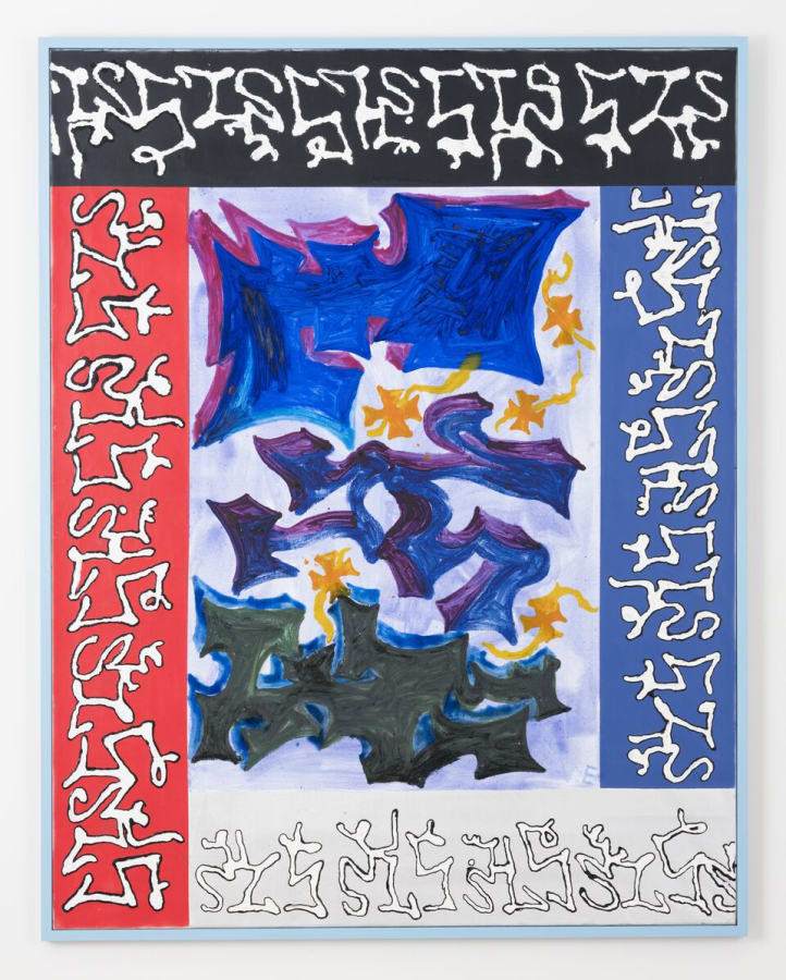 Artwork: Ida Ekblad, Shovel, barrow, cart and crane, 2017