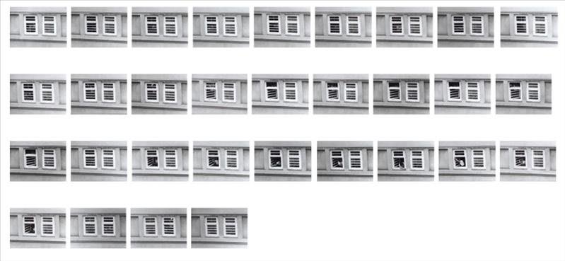 Artwork: Hans-Peter Feldmann, Time series - Window Cleaner, 1970