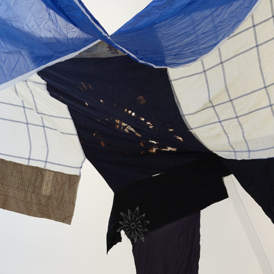 Artwork: Eric N. Mack, Rhythm of the world that we consent to without being able to measure (from blue duets), 2018