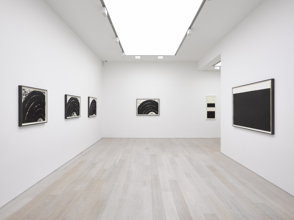 Installation view of Richard Serra: Black and White at Alan Cristea Gallery, London, 2018. Photo: Jack Hems.