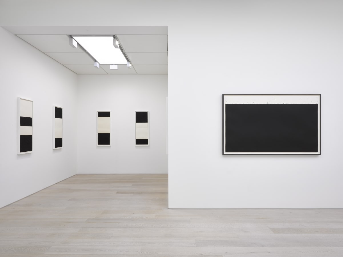 Installation view of Richard Serra: Black and White at Alan Cristea Gallery, London, 2018. Photo: Jack Hems.