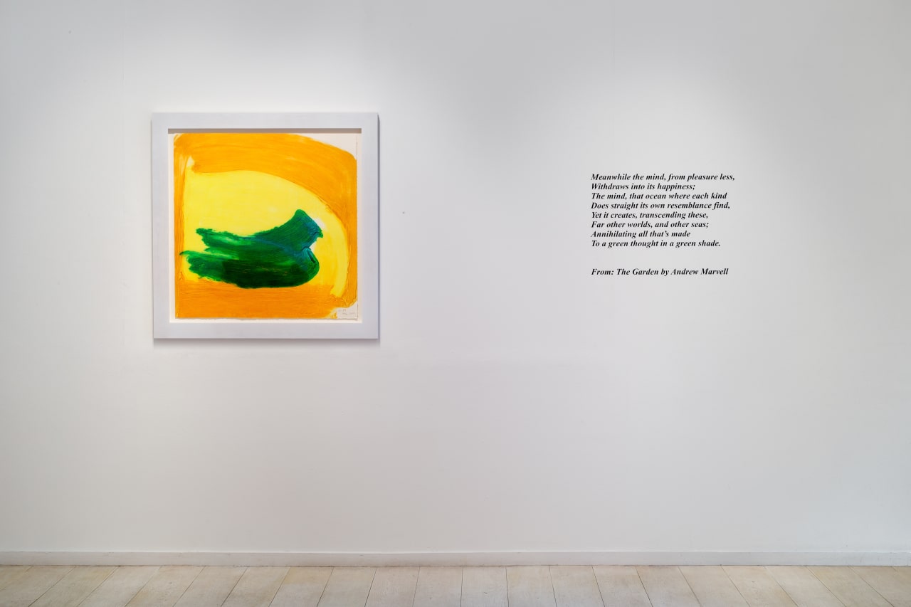 Installation view of Howard Hodgkin: Green Thoughts at Alan Cristea Gallery, London, 2014. Photo: Peter White.