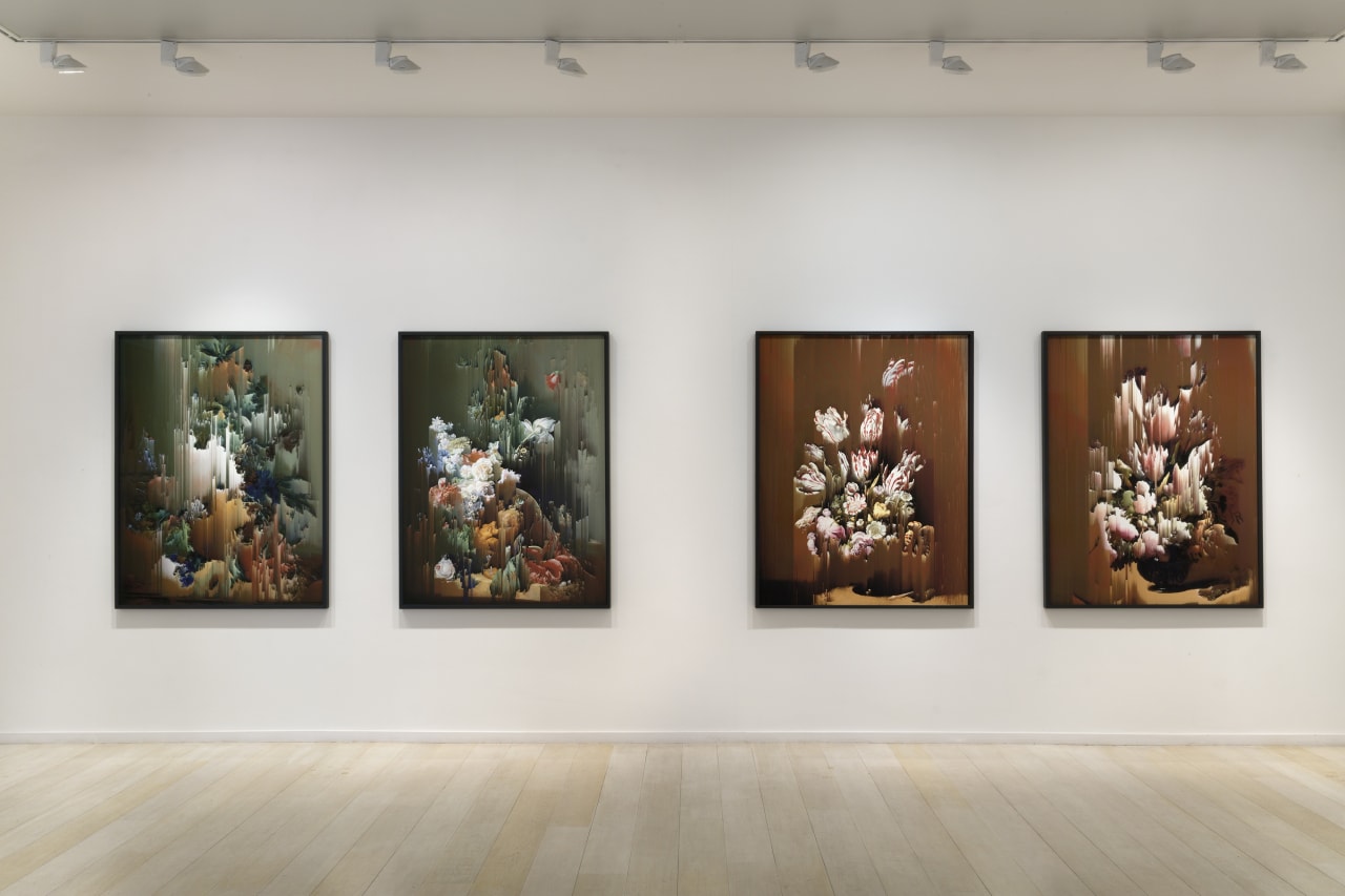 Installation view of Gordon Cheung: Breaking Tulips at Alan Cristea Gallery, London, 2015. Photo: Peter White.