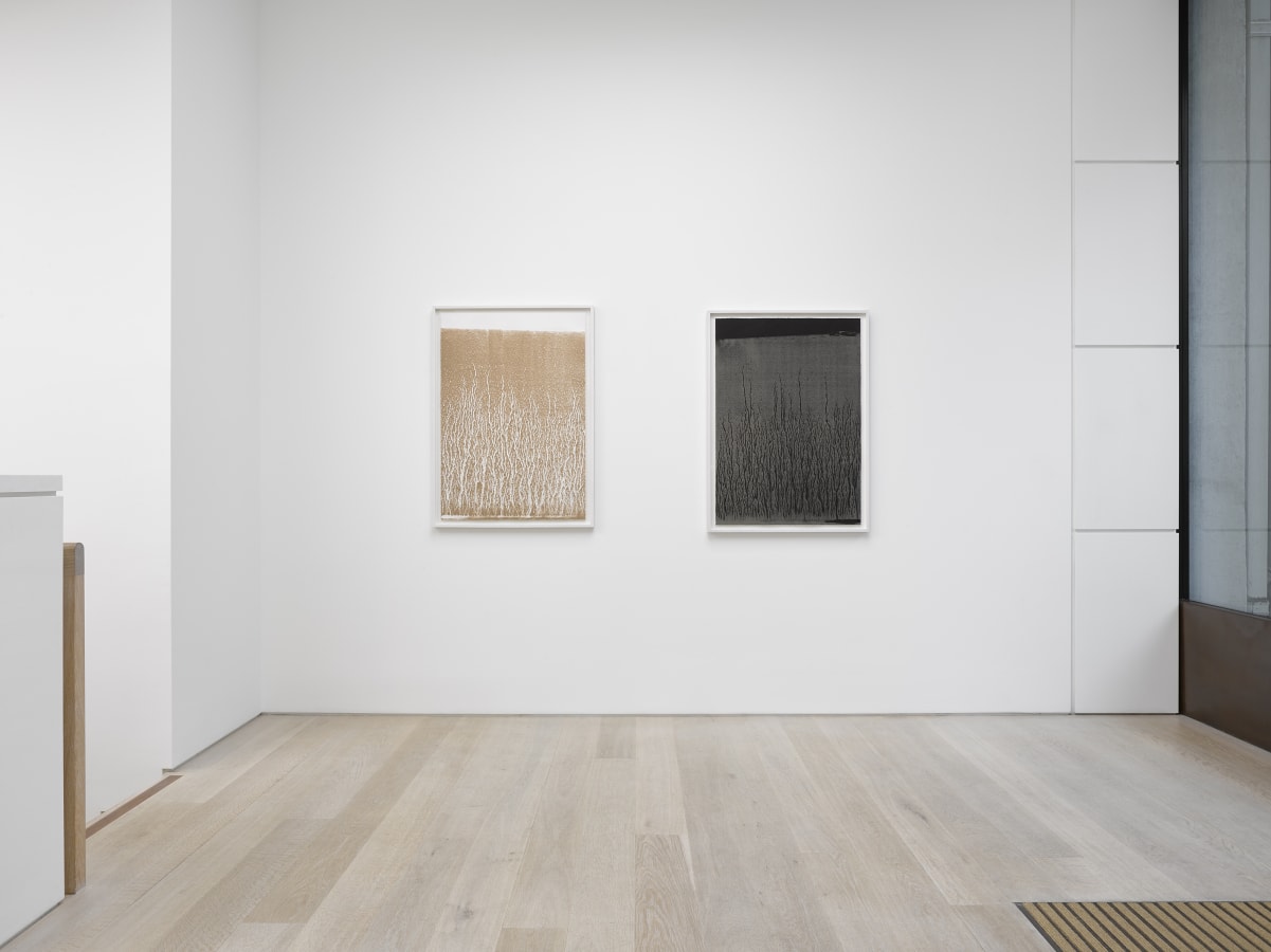 Installation view of Richard Long: The Tide is High at Alan Cristea Gallery, London, 2018-19. Photo: Jack Hems.