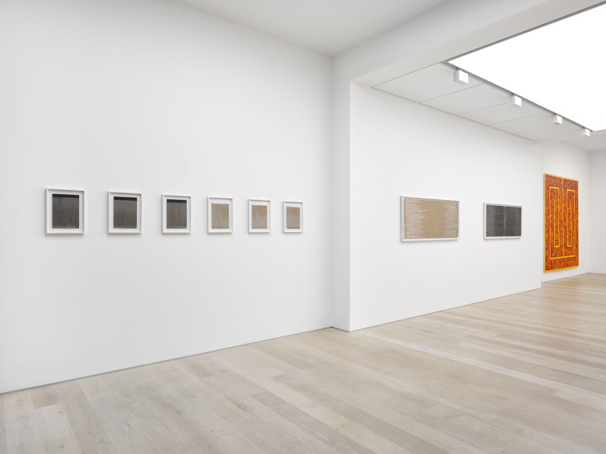 Installation view of Richard Long: The Tide is High at Alan Cristea Gallery, London, 2018-19. Photo: Jack Hems.