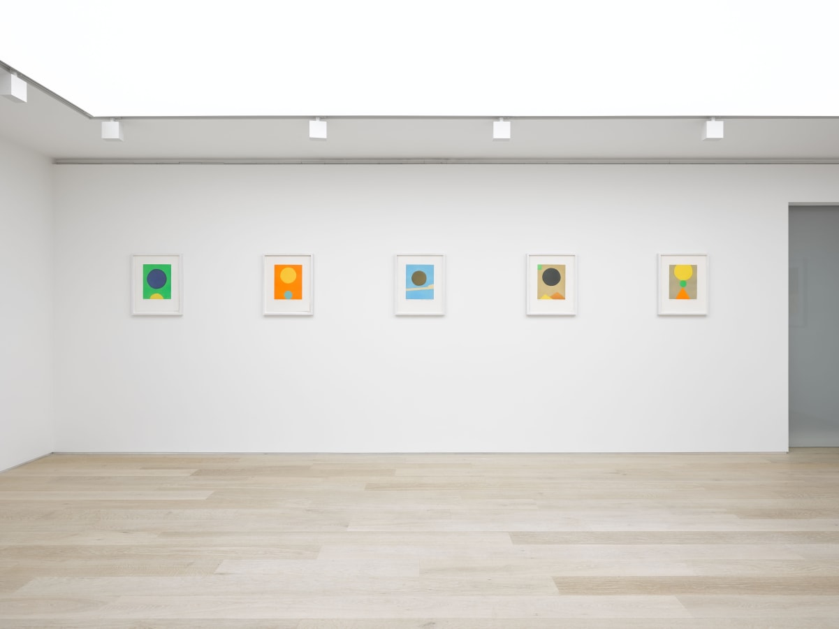 Installation view of Etel Adnan: Elsewhere at Alan Cristea Gallery, London, 2019. Photo: Jack Hems.