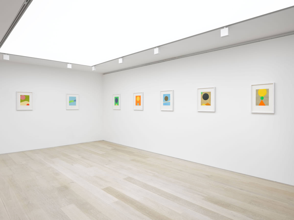 Installation view of Etel Adnan: Elsewhere at Alan Cristea Gallery, London, 2019. Photo: Jack Hems.