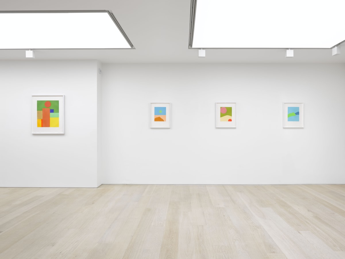 Installation view of Etel Adnan: Elsewhere at Alan Cristea Gallery, London, 2019. Photo: Jack Hems.
