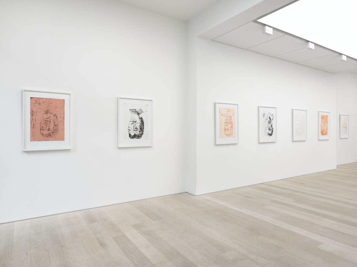 Installation view of Georg Baselitz: Devotion at Alan Cristea Gallery, London, 2019. Photo: Jack Hems.