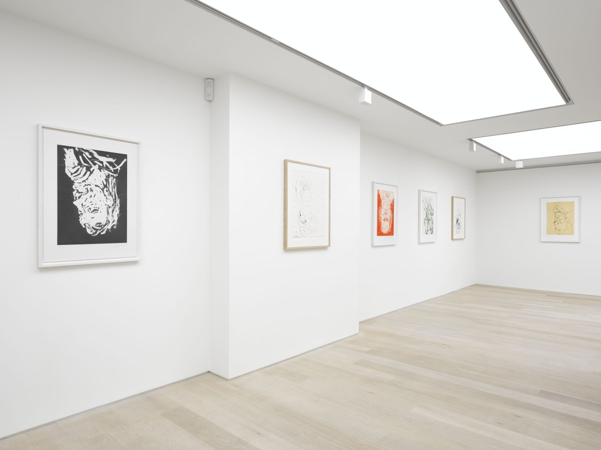 Installation view of Georg Baselitz: Devotion at Alan Cristea Gallery, London, 2019. Photo: Jack Hems.