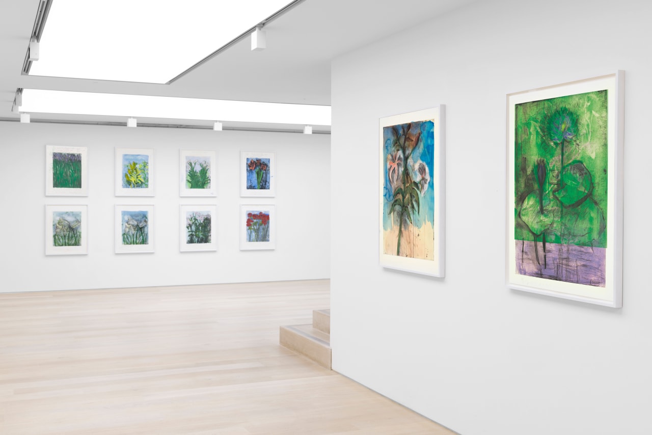 Installation view of Jim Dine: A History of Gardening at Cristea Roberts Gallery, London, 2022. Photo: Sam Roberts Photography.