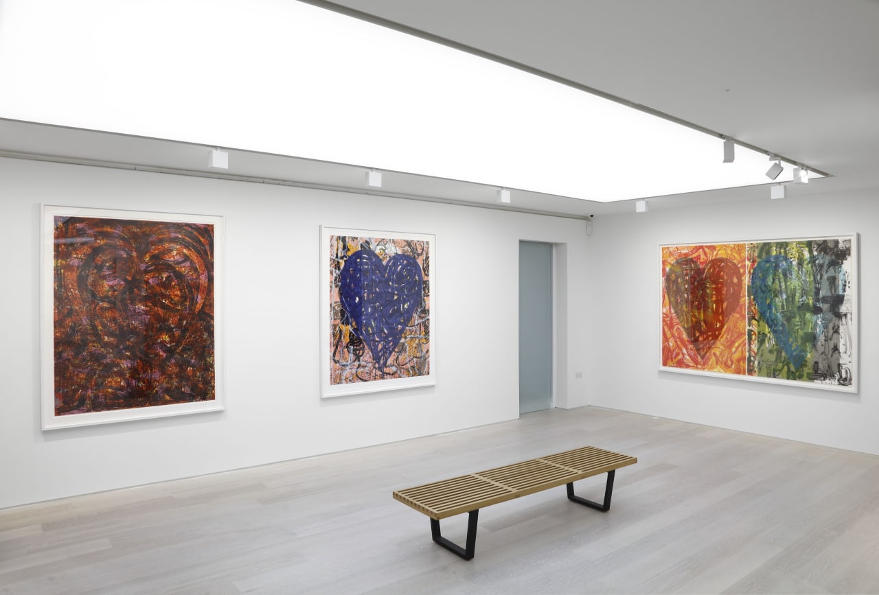 Installation view of Jim Dine: Painting with the Carver at Cristea Roberts Gallery, London, 2020. Photo: Mark Dalton.