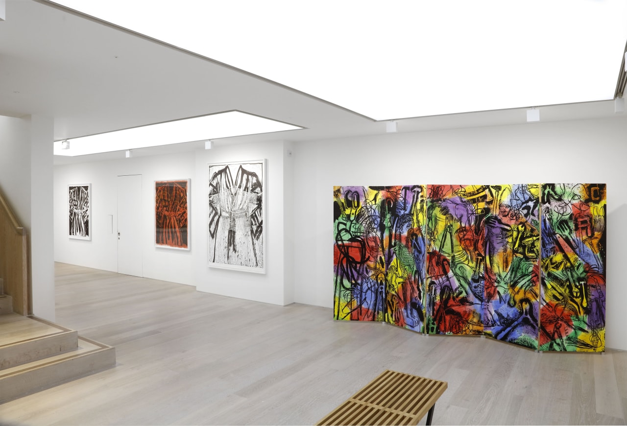 Installation view of Jim Dine: Painting with the Carver at Cristea Roberts Gallery, London, 2020. Photo: Mark Dalton.