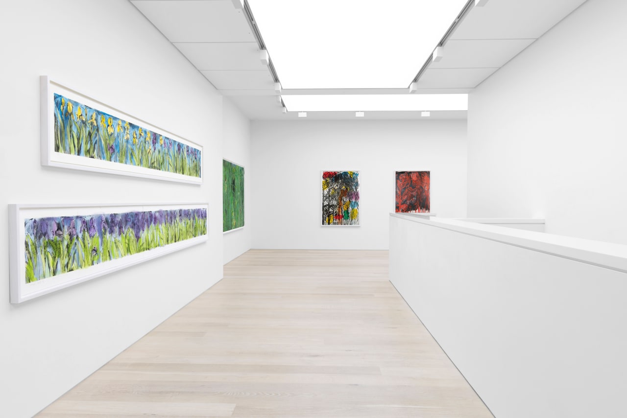 Installation view of Jim Dine: A History of Gardening at Cristea Roberts Gallery, London, 2022. Photo: Sam Roberts Photography.