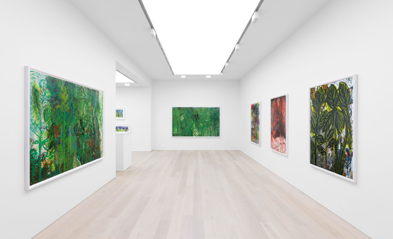 Installation view of Jim Dine: A History of Gardening at Cristea Roberts Gallery, London, 2022. Photo: Sam Roberts Photography.