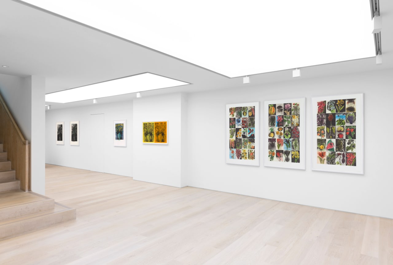 Installation view of Jim Dine: A History of Gardening at Cristea Roberts Gallery, London, 2022. Photo: Sam Roberts Photography.