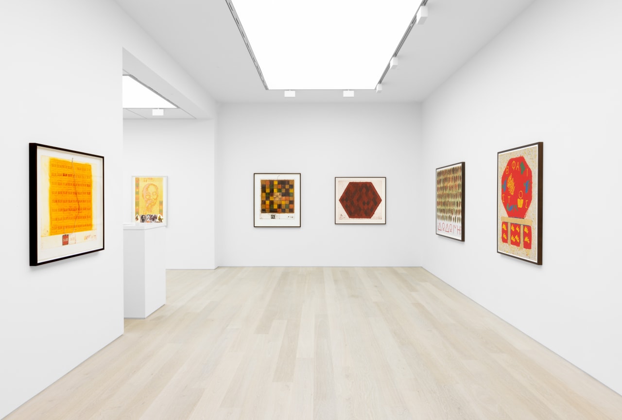 Installation view of Joe Tilson: Breaking the Rules at Cristea Roberts Gallery, London, 2023. Photo: Sam Roberts Photography