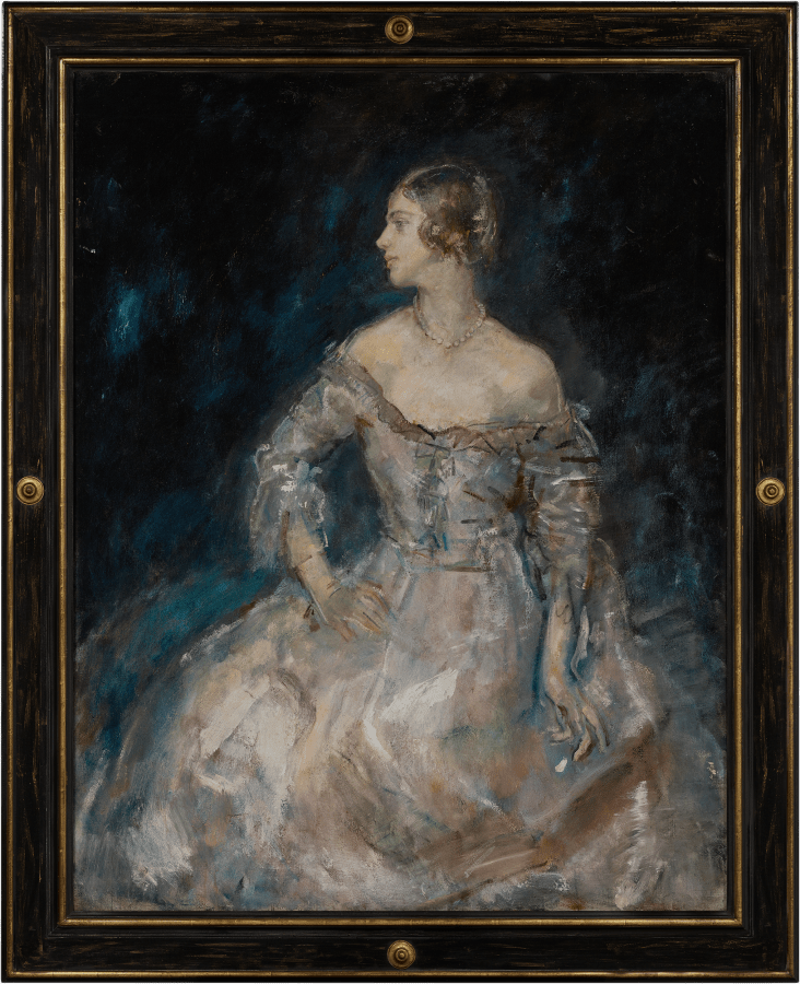 this painting is by acclaimed artist ambrose mcevoy and shows phyliss boyd this portrait is for sale at philip mould and company