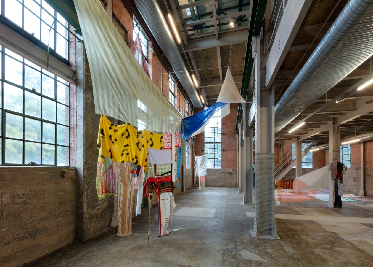 Artwork: In austerity, stripped from its support and worn as a sarong, 2019 The Power Station Dallas, TX