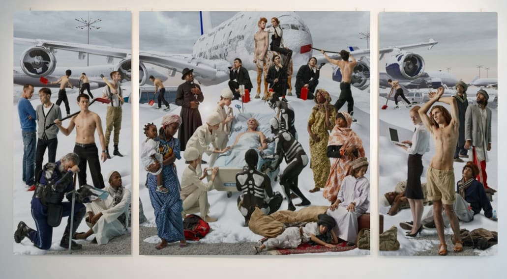 AES+F, Allegoria Sacra, Snow Elegy (triptych), 2013