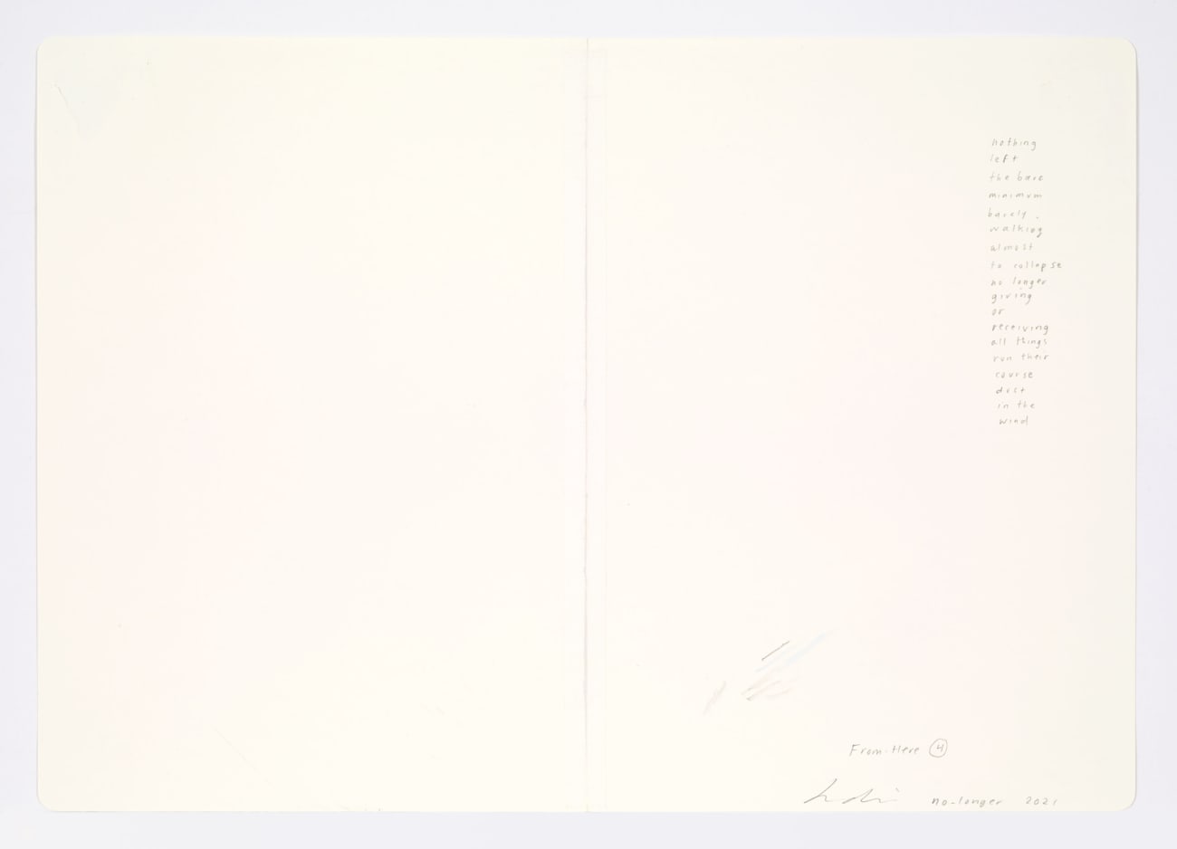 Jessica Dickinson, no-longer (notebook drawing for From-Here #4), 2021