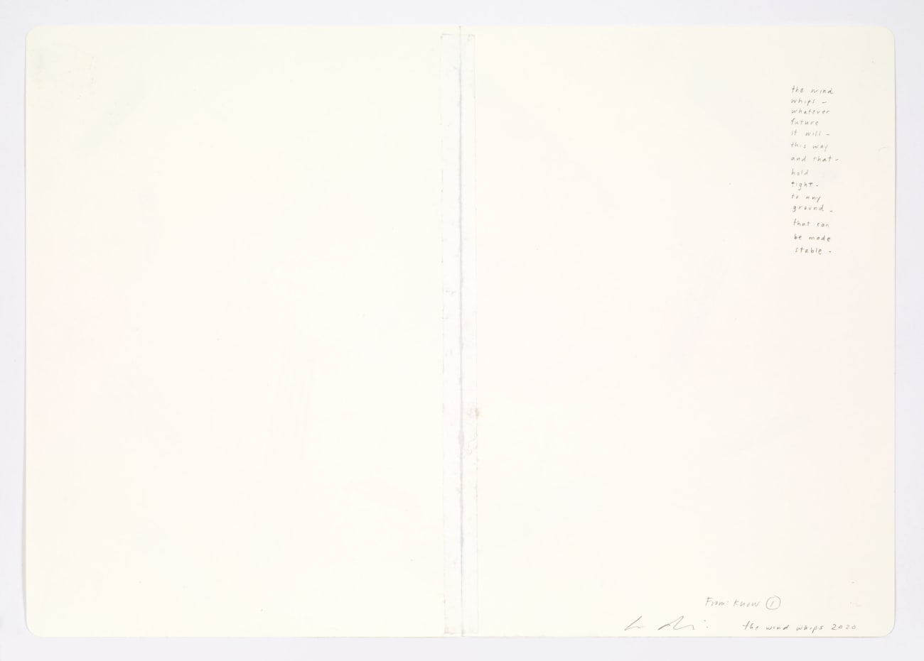 Jessica Dickinson, the wind whips (notebook drawing for From: Know #1), 2020