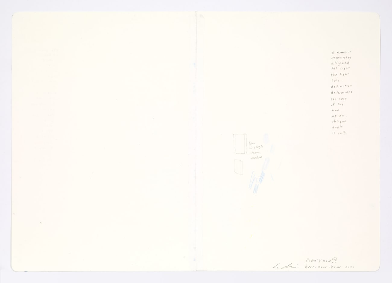 Jessica Dickinson, here-now-know (notebook drawing for From: Know #7), 2021