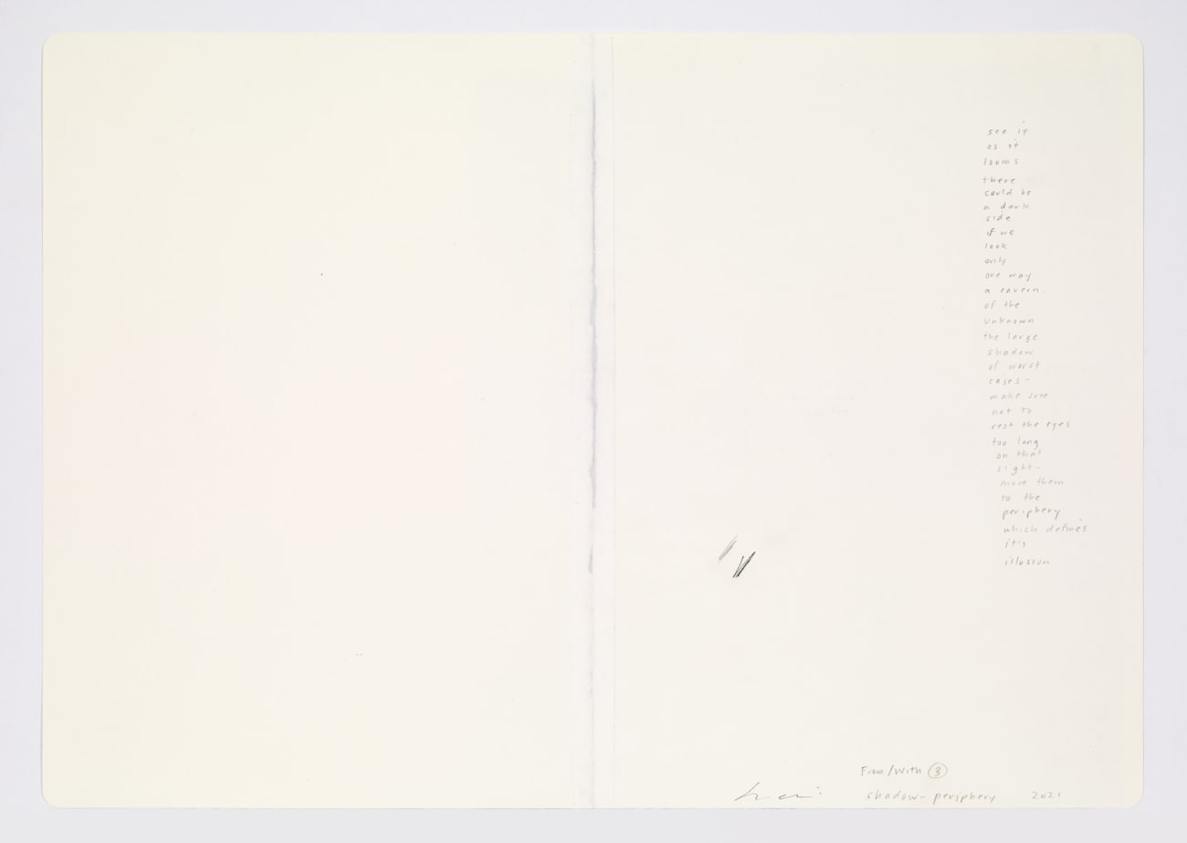 Jessica Dickinson, shadow-periphery (notebook drawing for From/With #3), 2021
