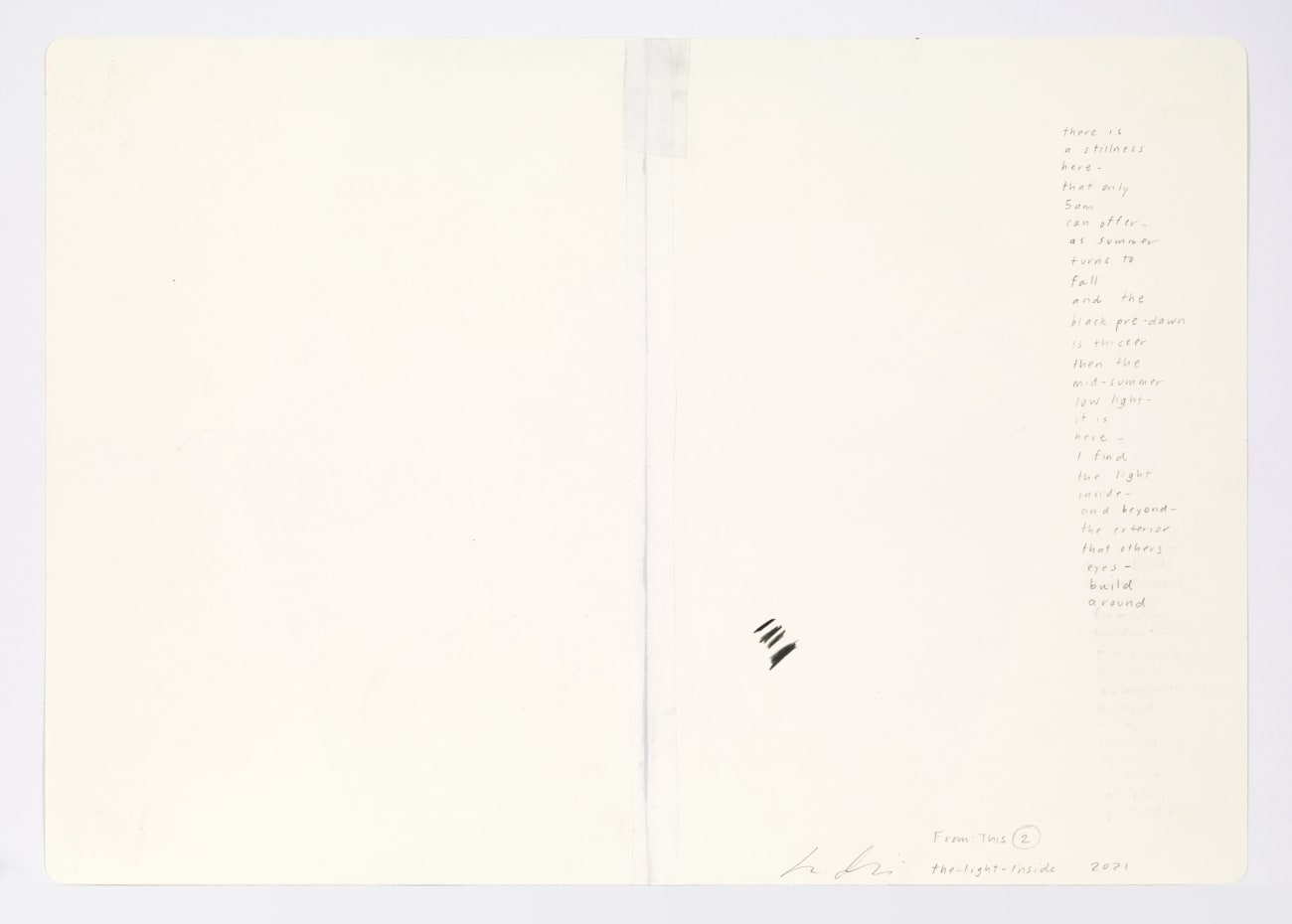 Jessica Dickinson, the-light-inside (notebook drawing for From: This #2), 2021