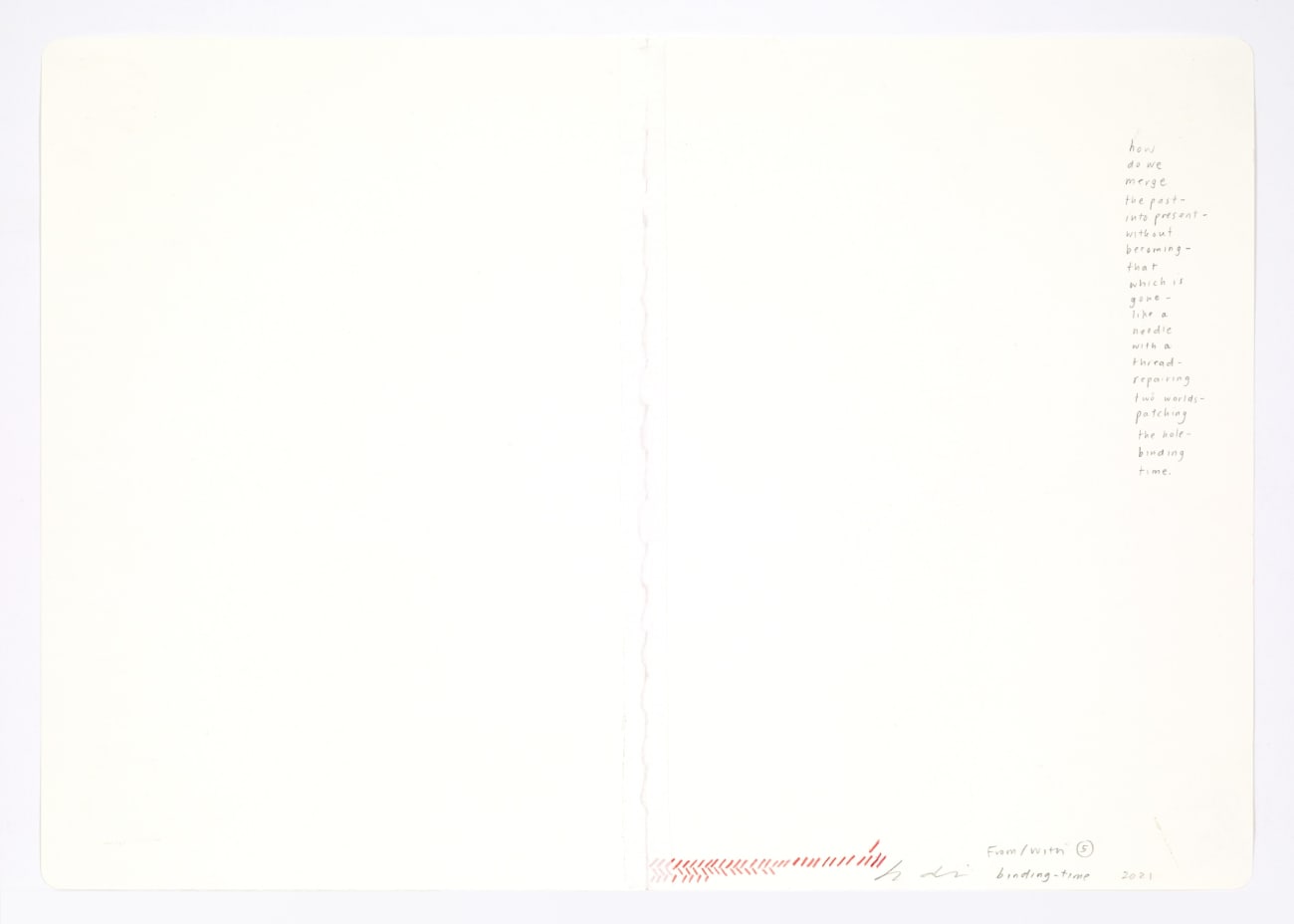 Jessica Dickinson, binding-time (notebook drawing for From/With #5), 2021