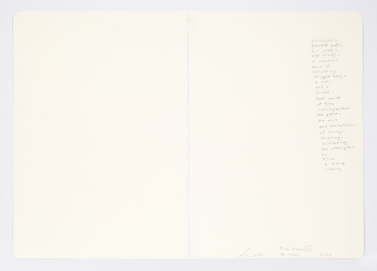 Jessica Dickinson, to-know (notebook drawing for From: Know #10), 2022