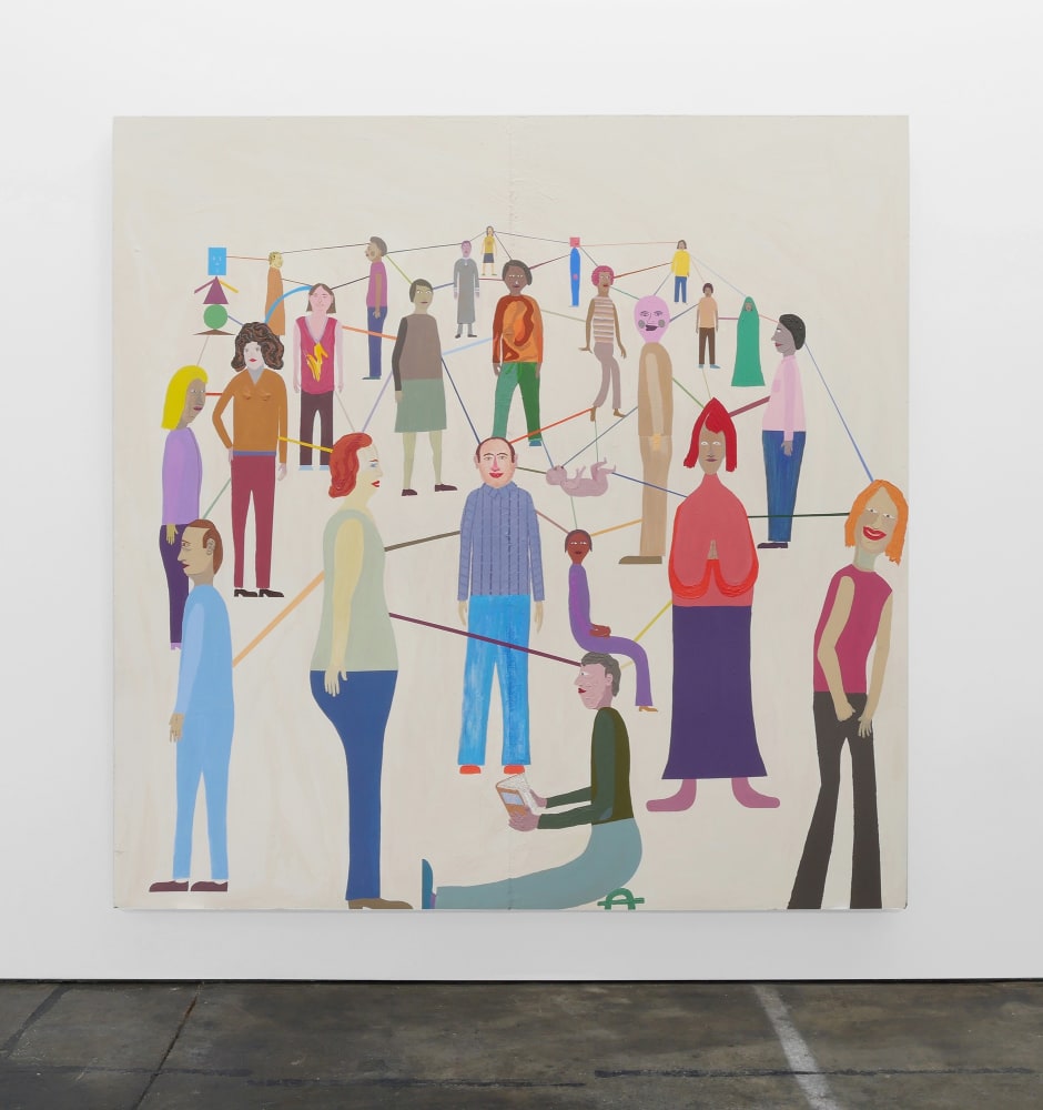 Chris Johanson, Survival through figurization (white), 2016