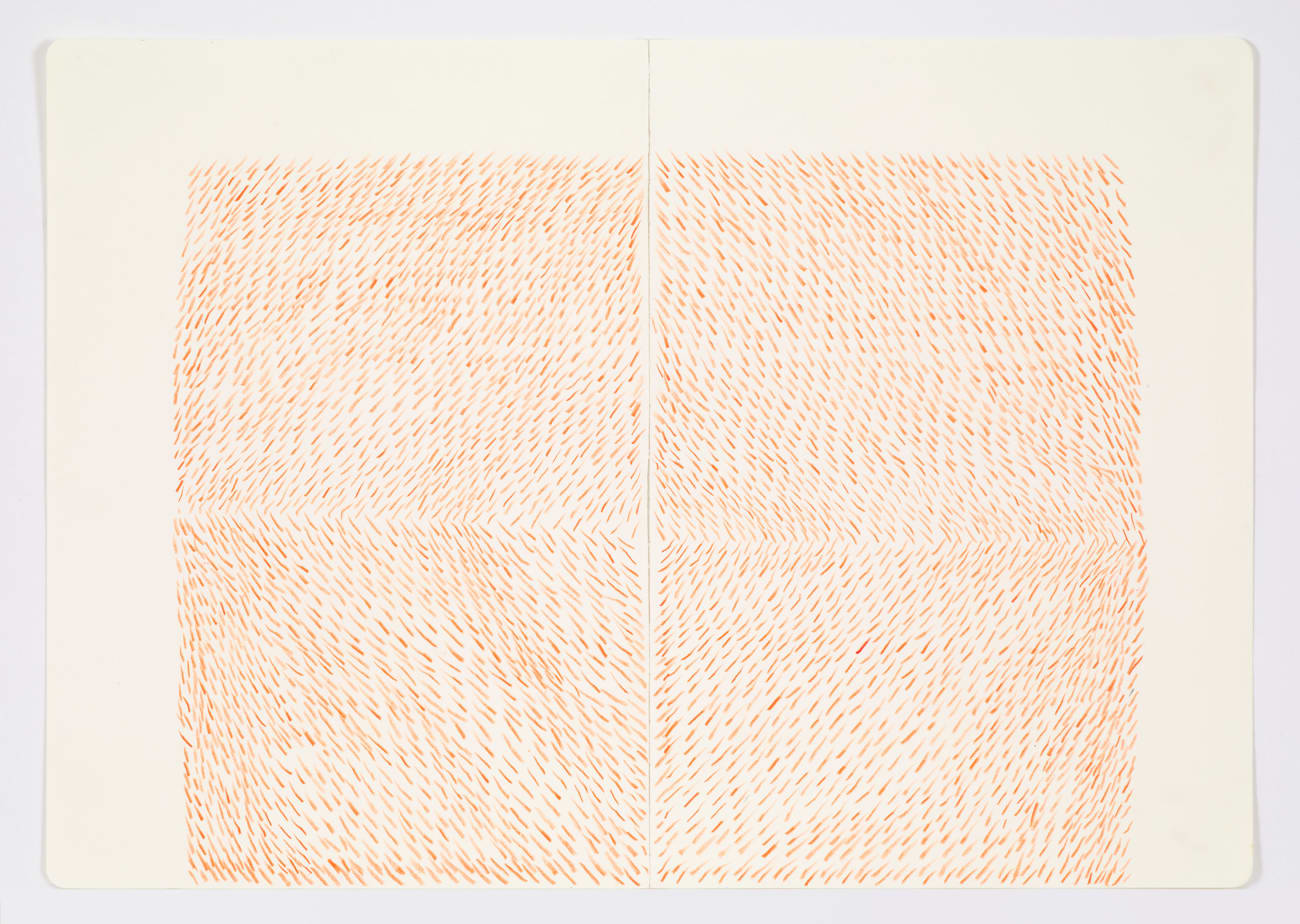 Jessica Dickinson, release/mark (notebook drawing for From-Here #2), 2020
