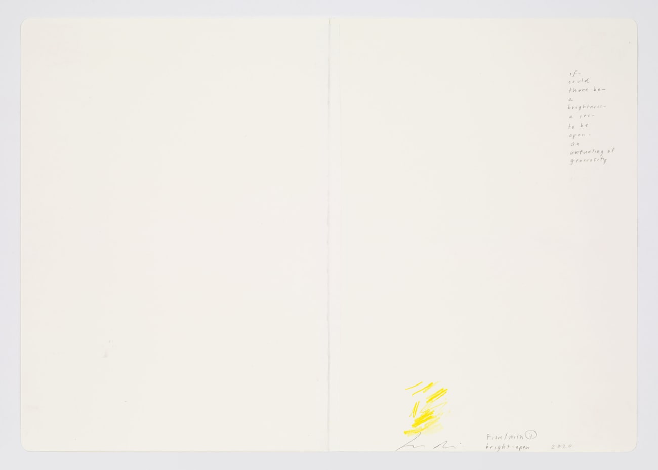 Jessica Dickinson, bright-open (notebook drawing for From/With #7)), 2020