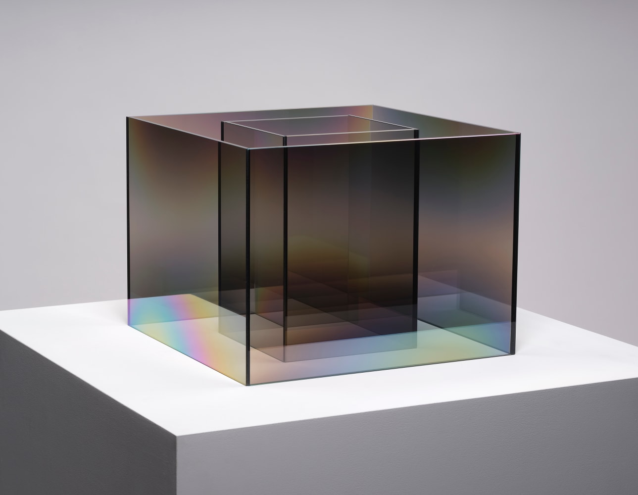 Larry Bell, UNTITLED COATED SS (Mist), 2020