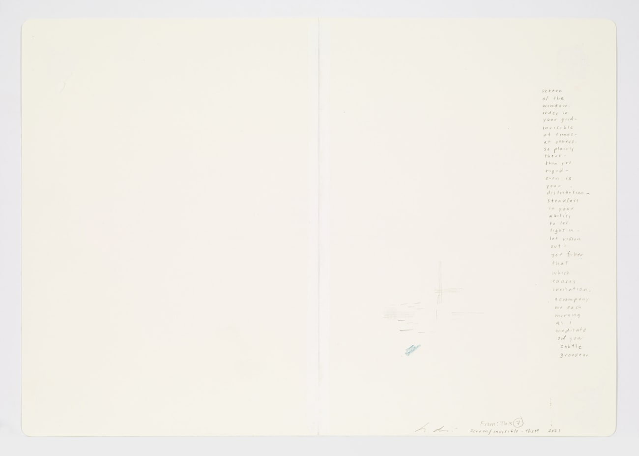 Jessica Dickinson, screen/invisible-there (notebook drawing for From: This #7), 2021