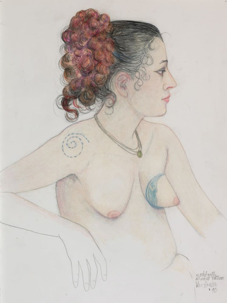 Beth Van Hoesen, Model with Breast Tattoo, 1986