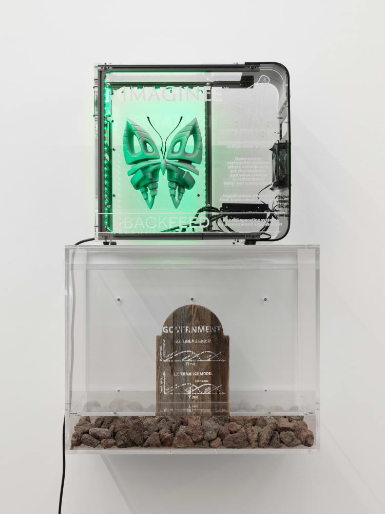 Simon Denny, Blockchain Future State Fintech Gamer Case Mod Deal Toy: Backfeed x Ethereum, 2016