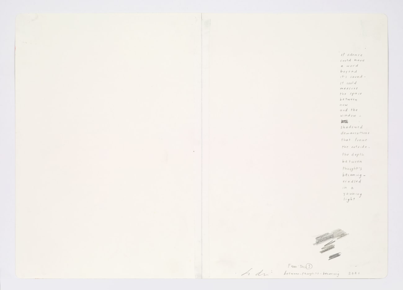 Jessica Dickinson, between-thoughts-becoming (notebook drawing for From: This #3), 2021
