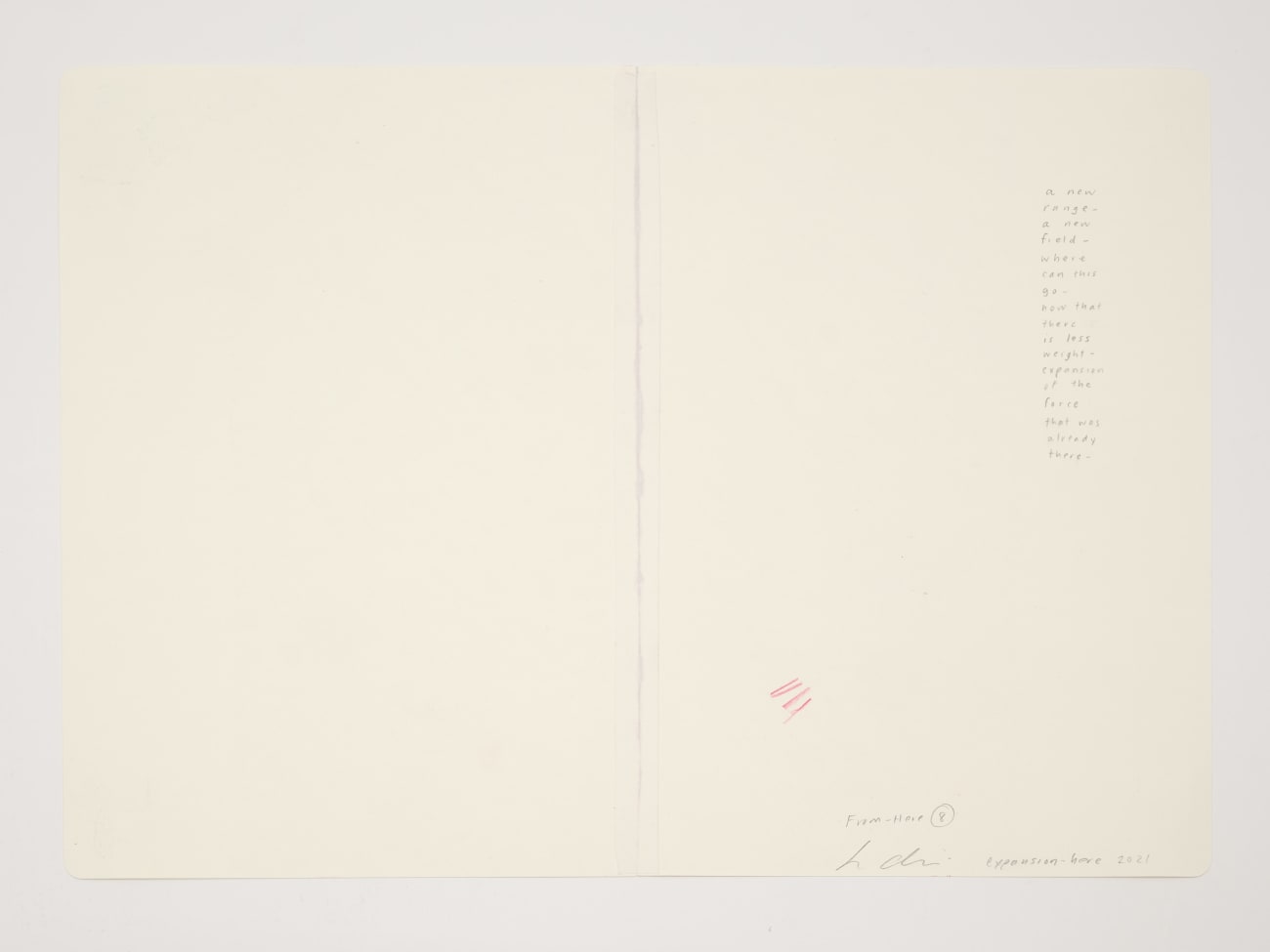 Jessica Dickinson, expansion-here (notebook drawing for From-Here #8), 2021