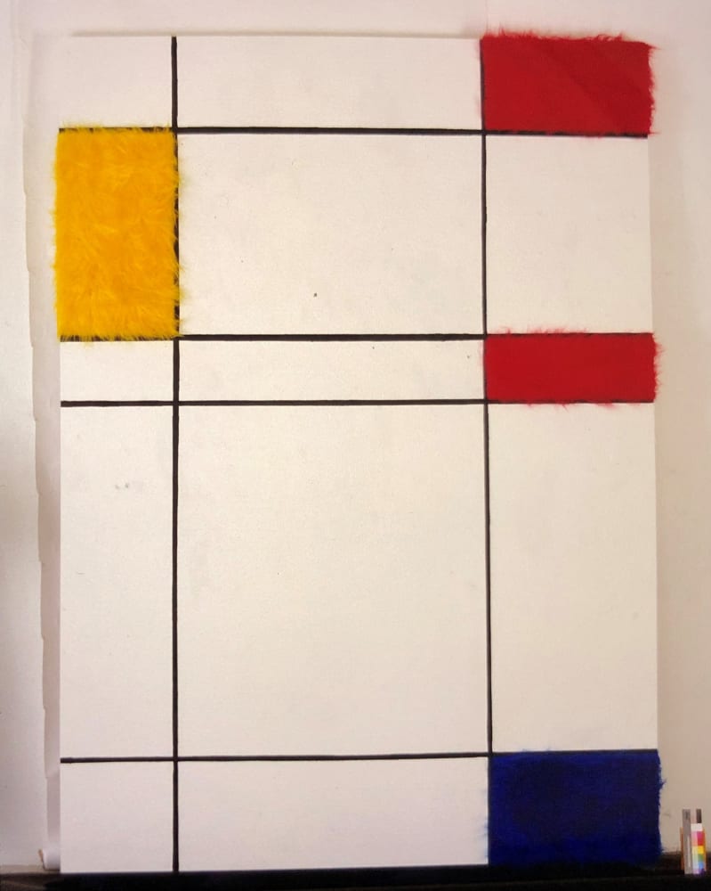 Sylvie Fleury, Composition, rouge, jaune et bleu , 1992