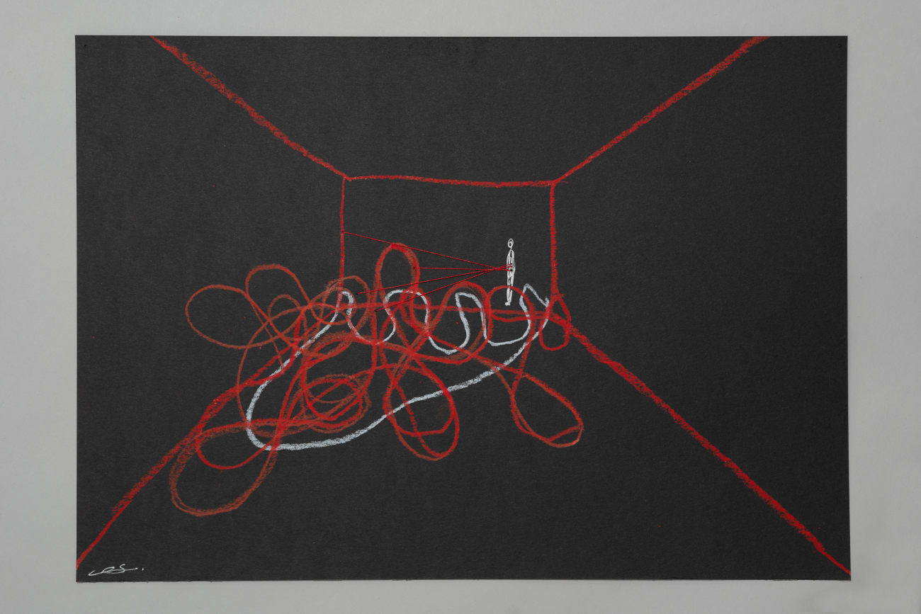 Chiharu Shiota, Drawing for Idomeneo (3), 2023