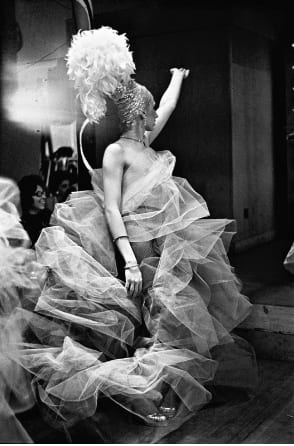 Nan Goldin, Naomi presenting a stage show, the other side, Boston, 1973