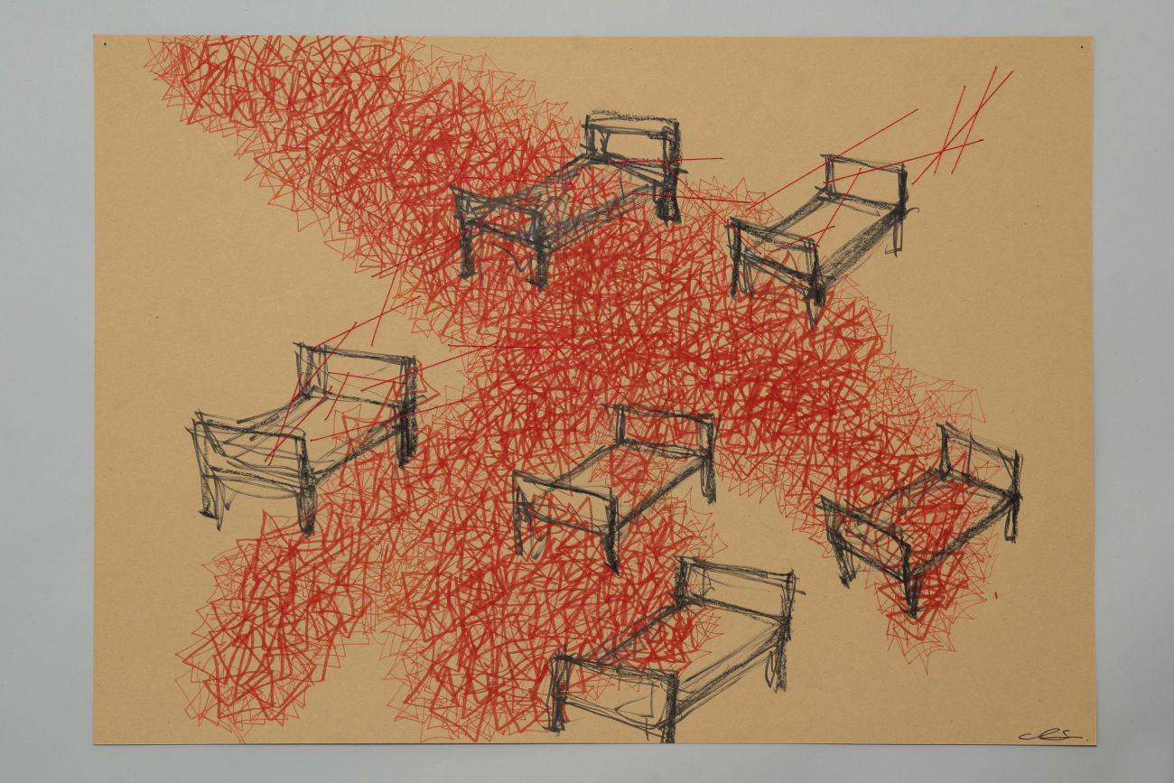 Chiharu Shiota, Drawing for Idomeneo (6), 2023