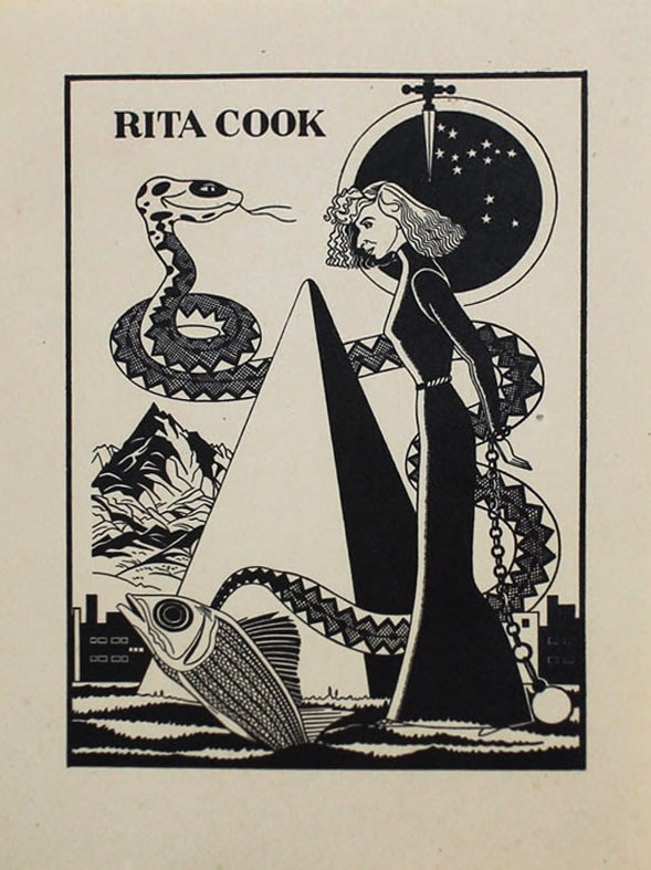 Rita Angus, Rita Cook Bookplate, 1937-38