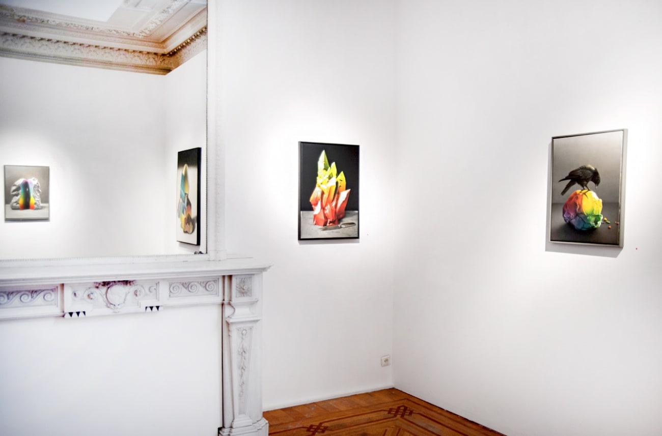 Eckart Hahn 'Clay Crystal Colour' Installation view at Aeroplastics, Brussels, 2016.