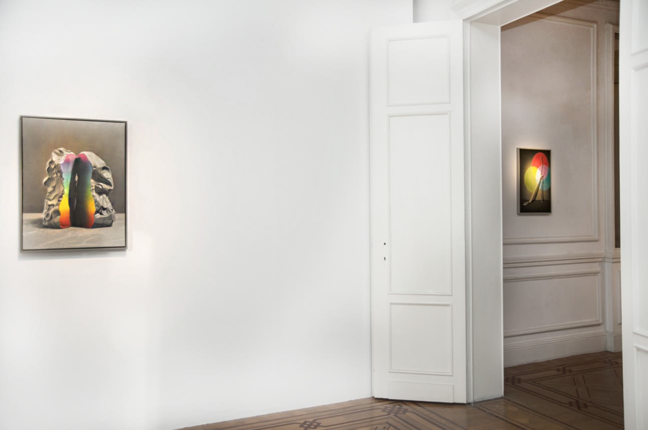 Eckart Hahn 'Clay Crystal Colour' Installation view at Aeroplastics, Brussels, 2016.